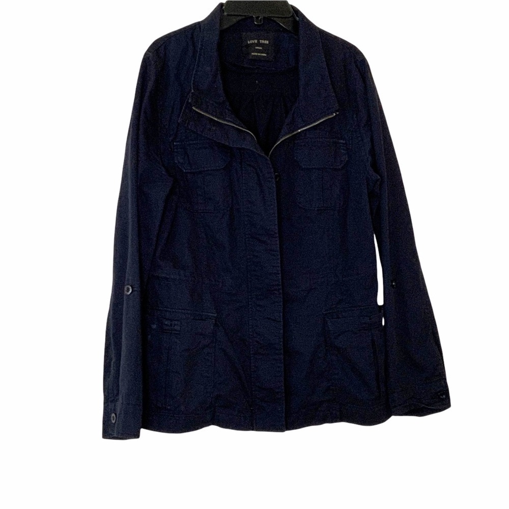 LOVE TREE navy blue cargo jacket. Size S